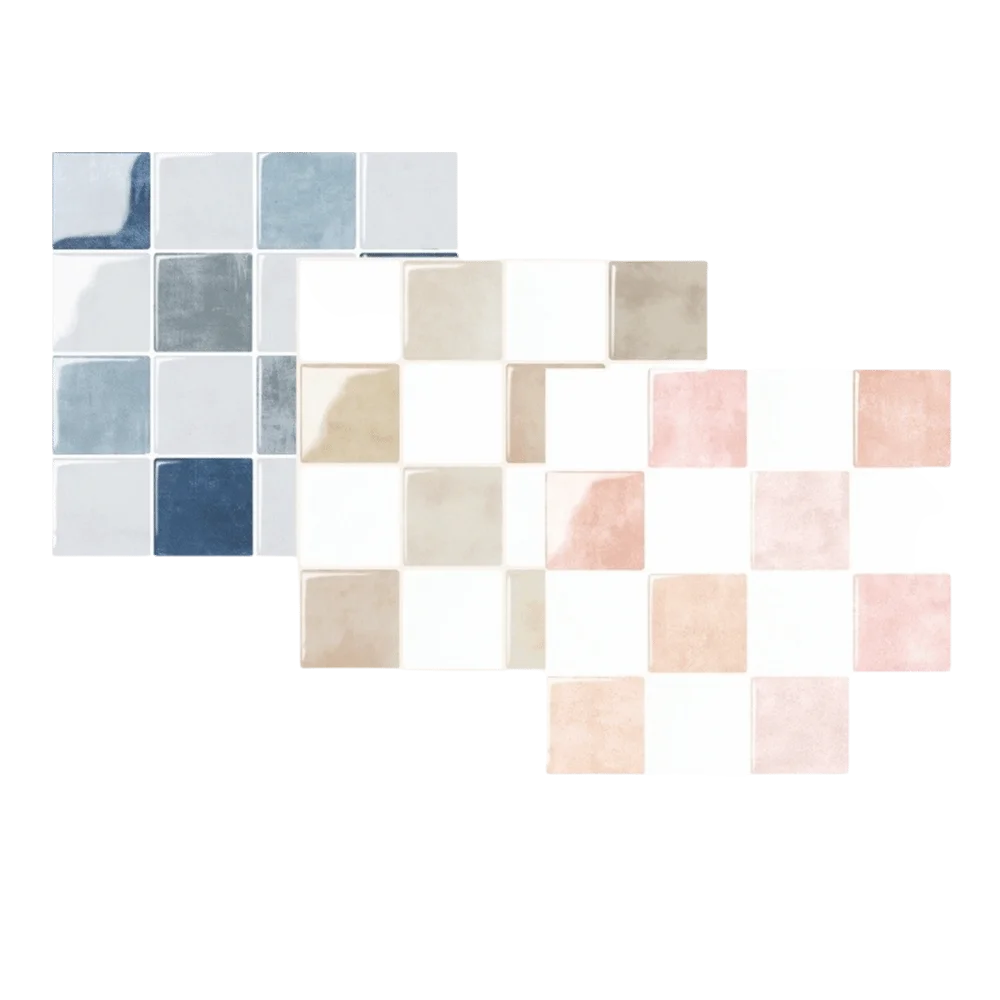 New Self-adhesive Peel and Stick Backsplash 9" x 9" Waterproof Wallpaper Heat-resistant 3D Wall Tile for Kitchen Bathroom