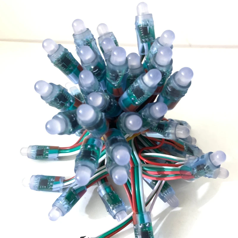 

wholesale 1000PCS DC 12V 12mm WS2811IC Full Color Pixel LED Module Light input IP68 waterproof RGB color Digital LED Pixel Light