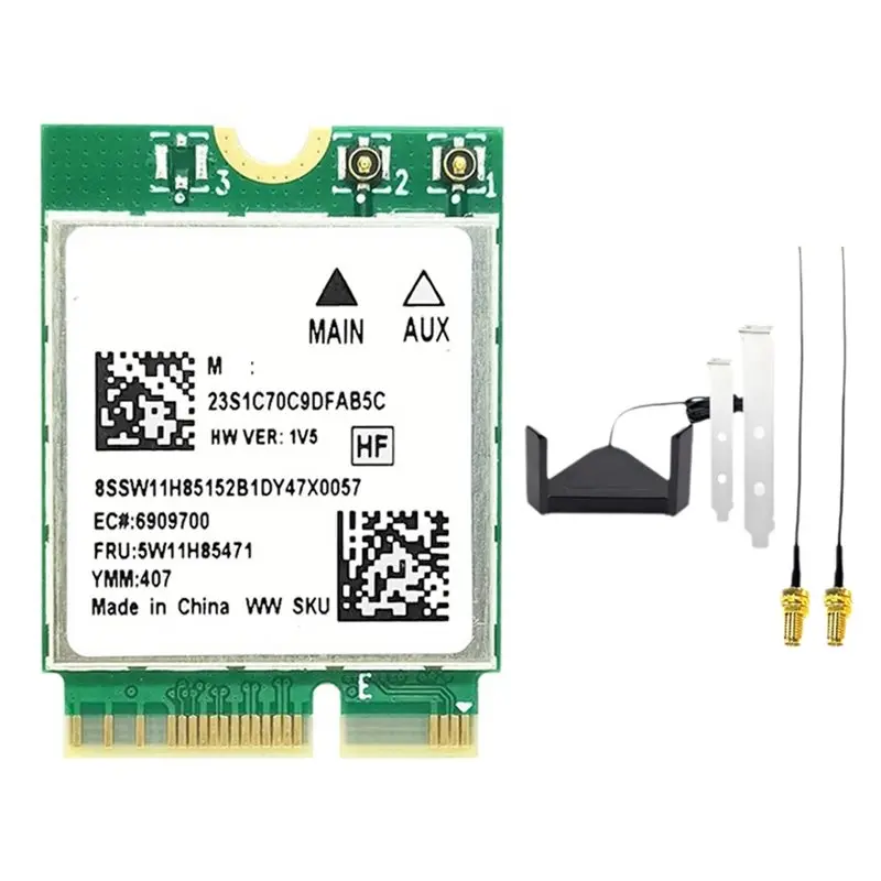 

Карта Wi-Fi A23F-RTL8922AE с вращающейся антенной 2,4G/5G/6G, 6338 Мбит/с, Bluetooth 5.4, беспроводной Wi-Fi адаптер M.2 NGFF для Win10/11