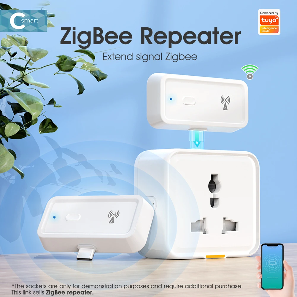 ZigBee Range Extender Work for Alexa Google Home Type C Wireless Extender Repeater Smart Home Automation Devices for Home Office