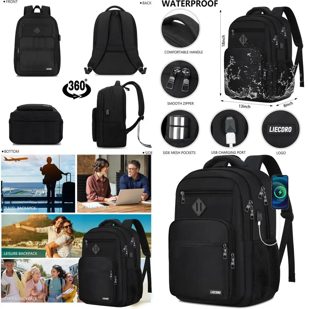 

Мужской рюкзак для колледжа 15.6 дюймов с USB-портом, идеально подходит для учебы, работы и путешествий