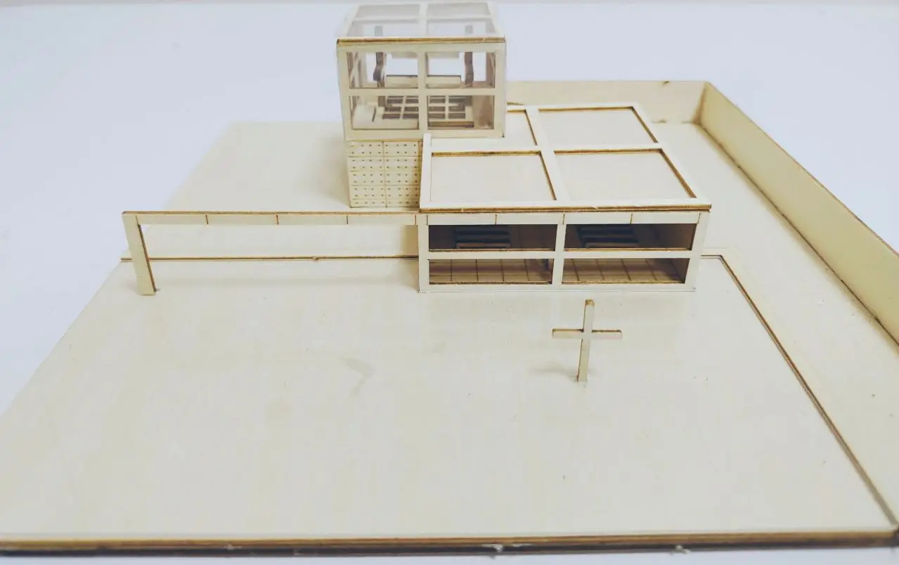 1:200 Skala Miniaturowe zestawy modeli do składania budynków Złożony model domu Architektura rzemieślnicza Materiał Drewniany zestaw konstrukcyjny