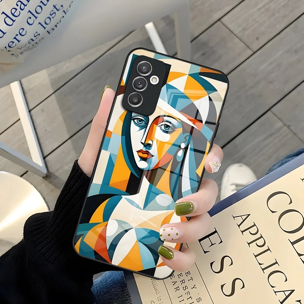 Picasso abstract Art Phone Case for Samsung S24 S23 S21 S20 S22 A24 A34 A54 A53 Note 20 Pro Ultra Plus Glass Back Cover