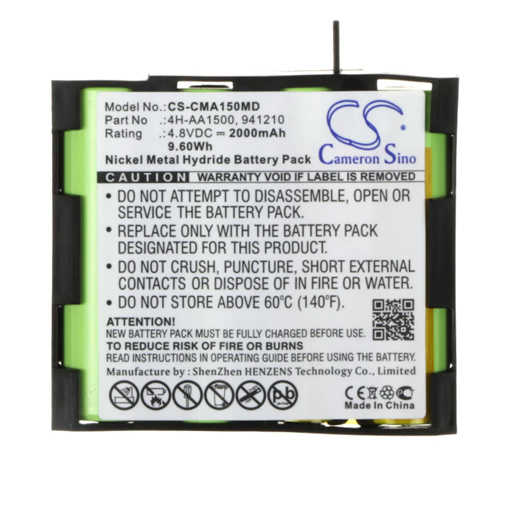 

GreenBatteryPowerCameronSino 2000mAh 4.8V 9.60Wh Medical Ni-MH Battery for Compex Mi,4H-AA1500,941210,Theta 500, Rehab 400,SP2.0