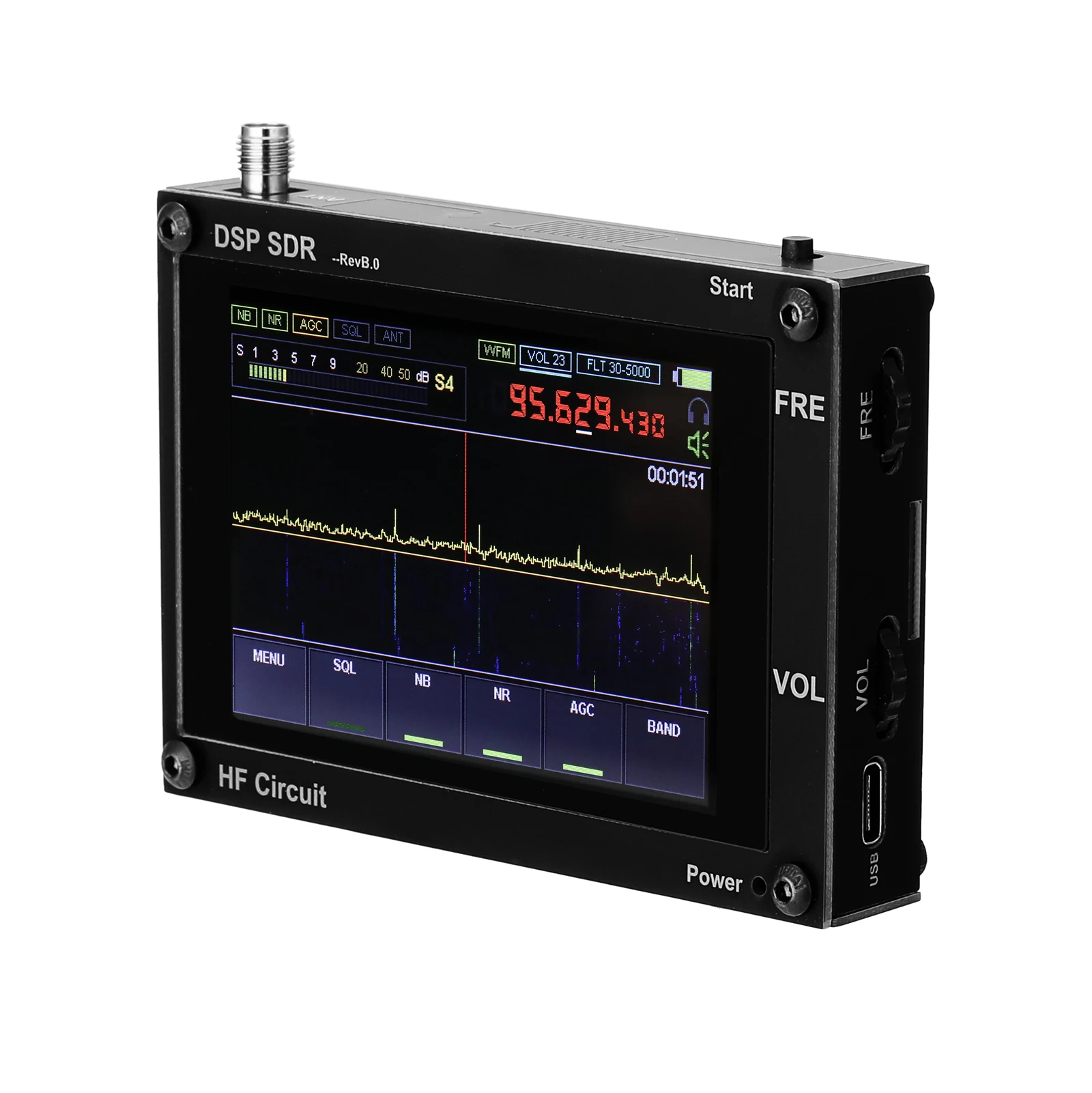 New 50K-2GHz Malachite SDR Radio Malahiteam DSP SDR HAM Receiver + LCD + Battery