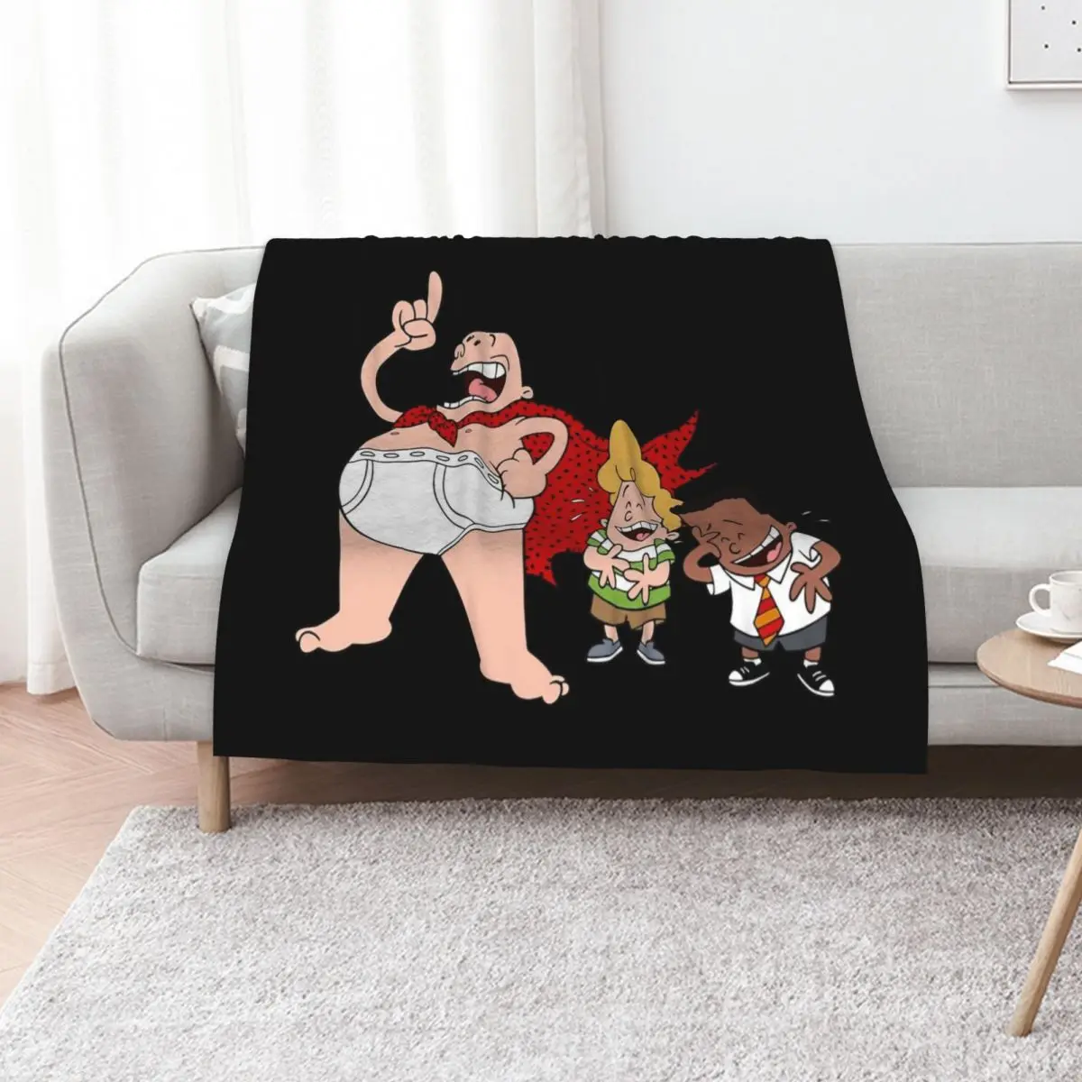 

captain underpants cartoon Throw Blanket Bed Sofa Weighted Furrys Blankets