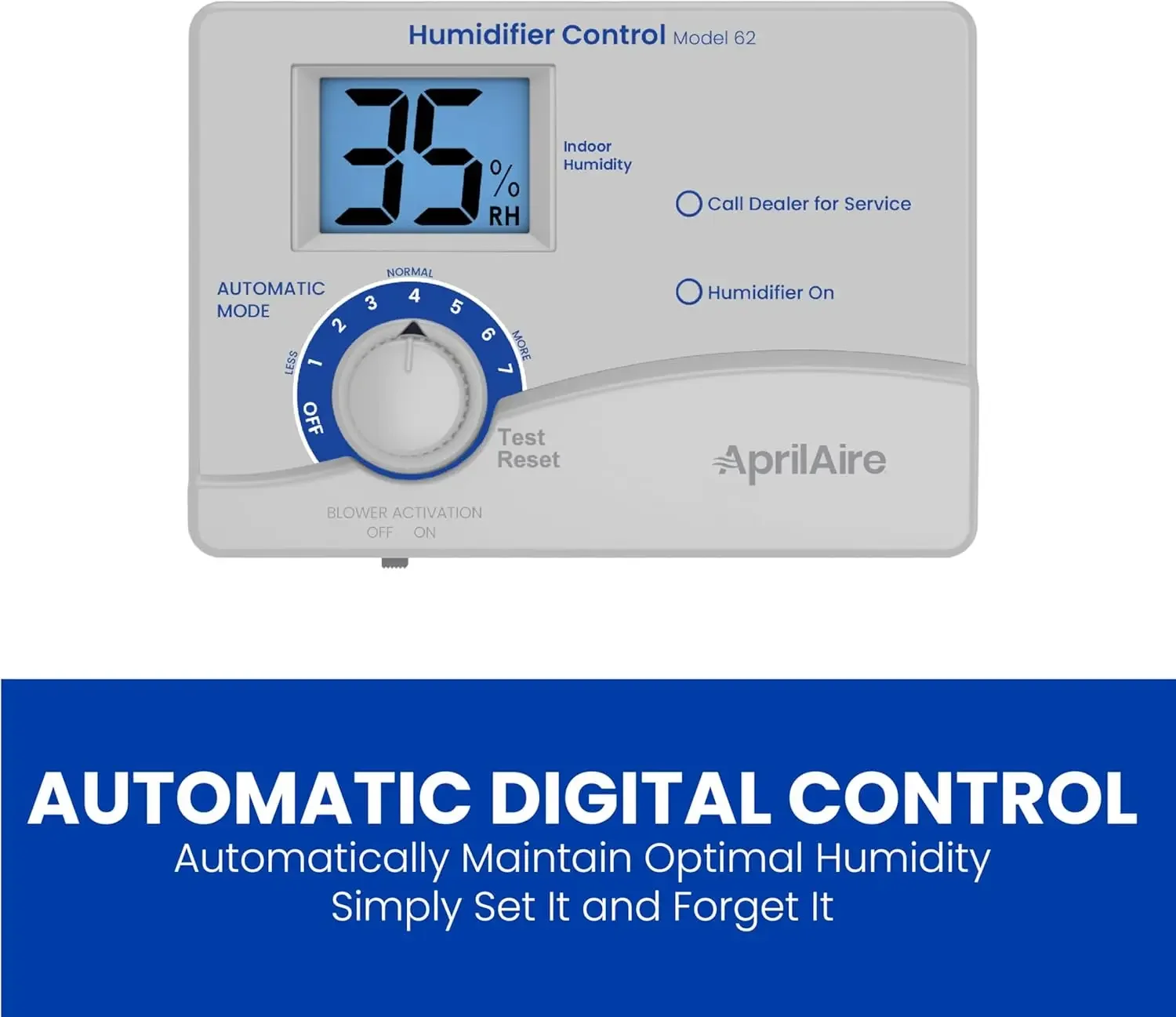 Humidifier, Automatic Steam Humidifier, Large Capacity Whole-House Humidifier for Homes up to 10,300 Sq. Ft., White