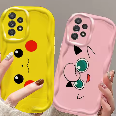 Cute P-Pokemones S-Squirtles For Samsung A55 A54 A53 A52 A35 A34 A33 A32 A25 A24 A23 A22 A21S A15 A13 A14 5G Wave Oil Cover