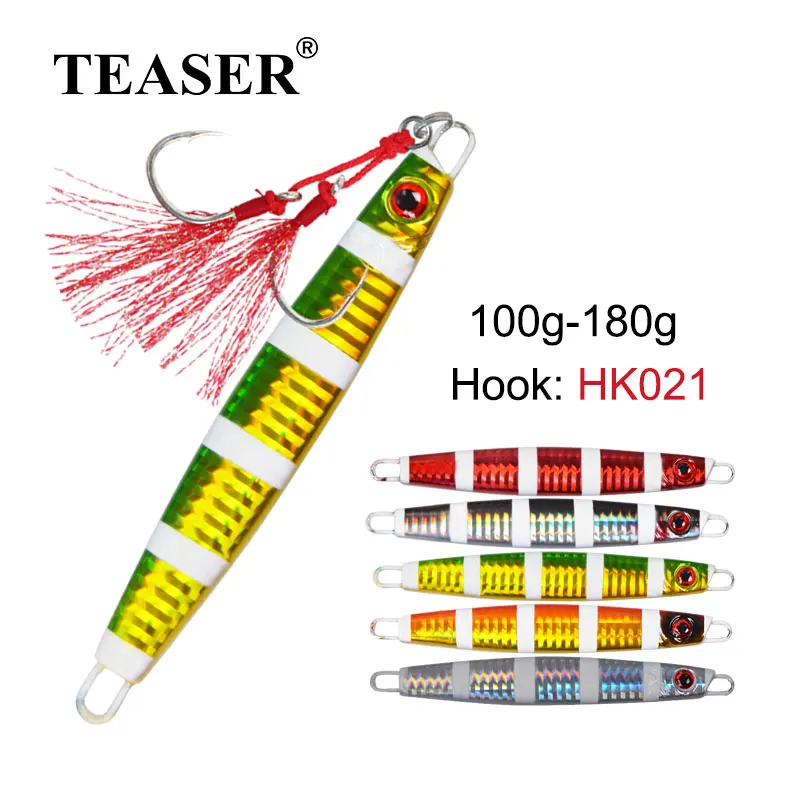 TEASER 100g 120g 150g 180g Sea-bream Slow Fall Sinking Fishing Lure Saltwater Jigging Fishing Bait Isca Artificial Sea Tackle