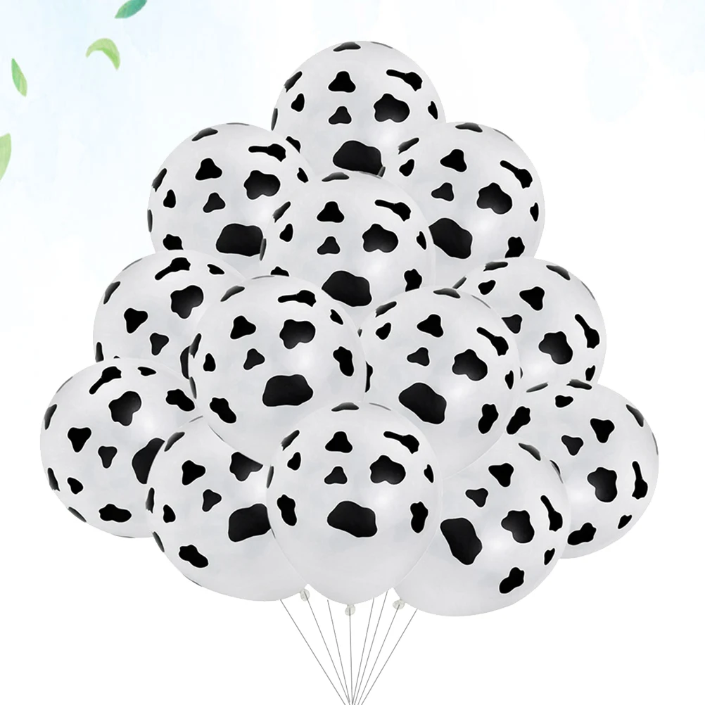 

72pcs 12 Inches Cow Print Balloons Black White Latex Party Birthday Festival Event Decoration Animal Theme Farm Photo Props