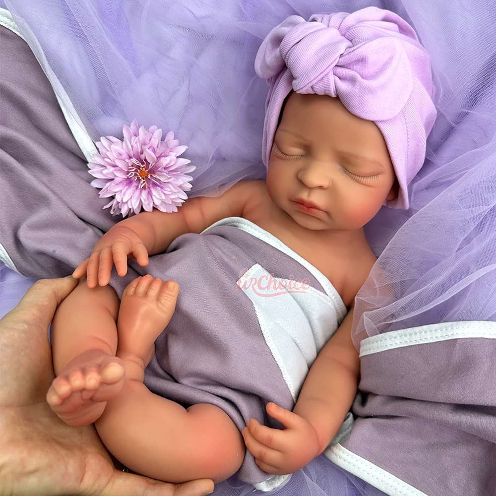 17 polegadas 3D pele realista silicone renascido bebê menina corpo macio completo realista pode usar chupetas boneca ponderada para colecionadores