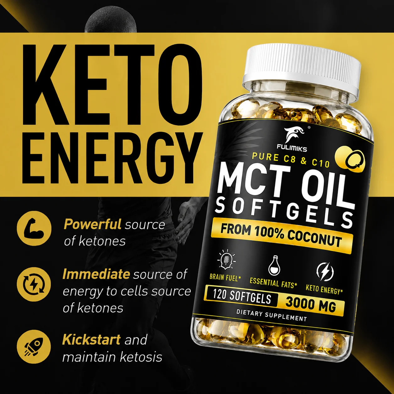 MCT Yağı Kapsülleri, 3000mg, 1 - Mct Oil Coconut incelemesi ve fiyatı