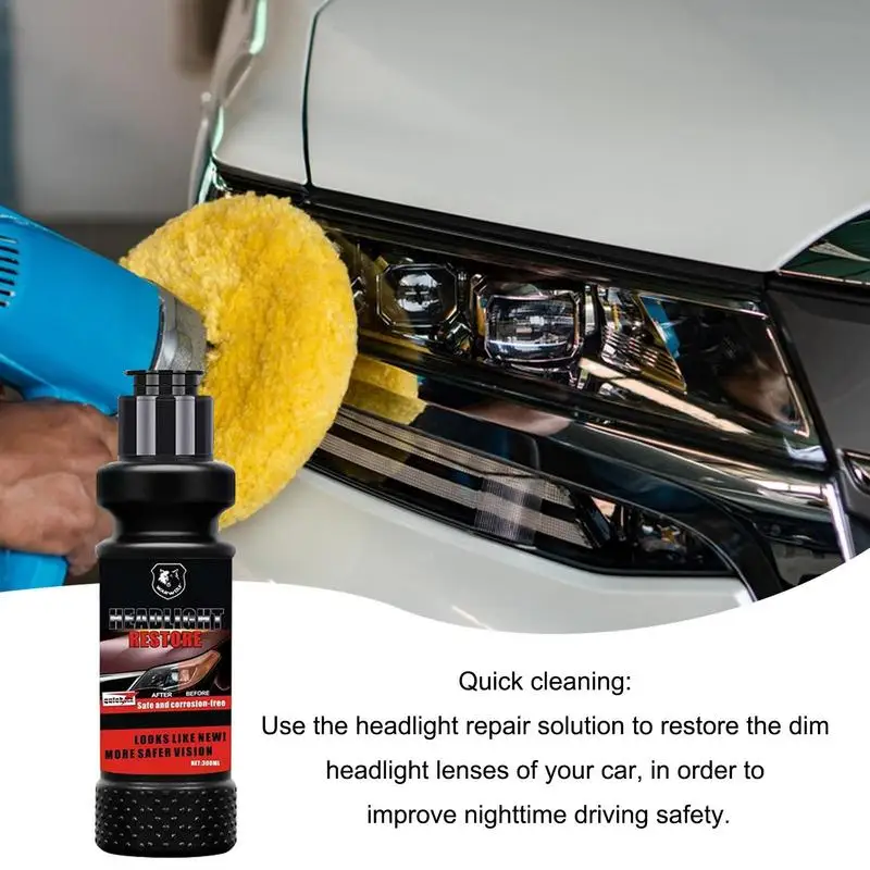 

Car Headlight Repair Fluid Car Headlight Cleaner 300ml Quick & Easy Longlasting Head Light Cleaner For Cars Trucks Motorcycles