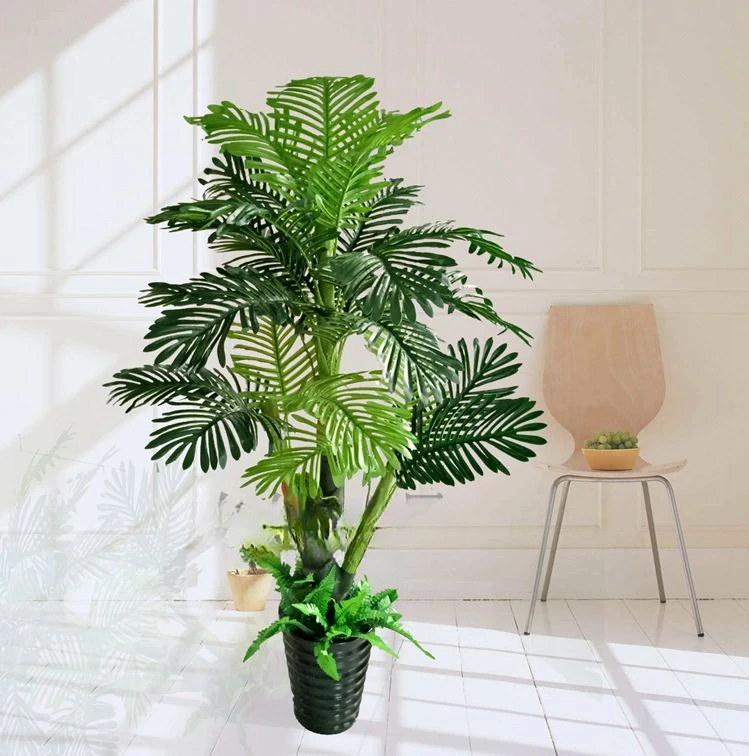 Artificial sunflower tree areca palm wood floor bonsai tree outdoor fake coconut tree living room and hotel decorative flowers