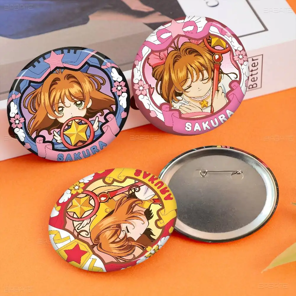 Card Captor Sakura Anime Anime Button Pin Handmade Brooch for Clothes Cartoon Badge Backpack Decoration Jewelry Accessories