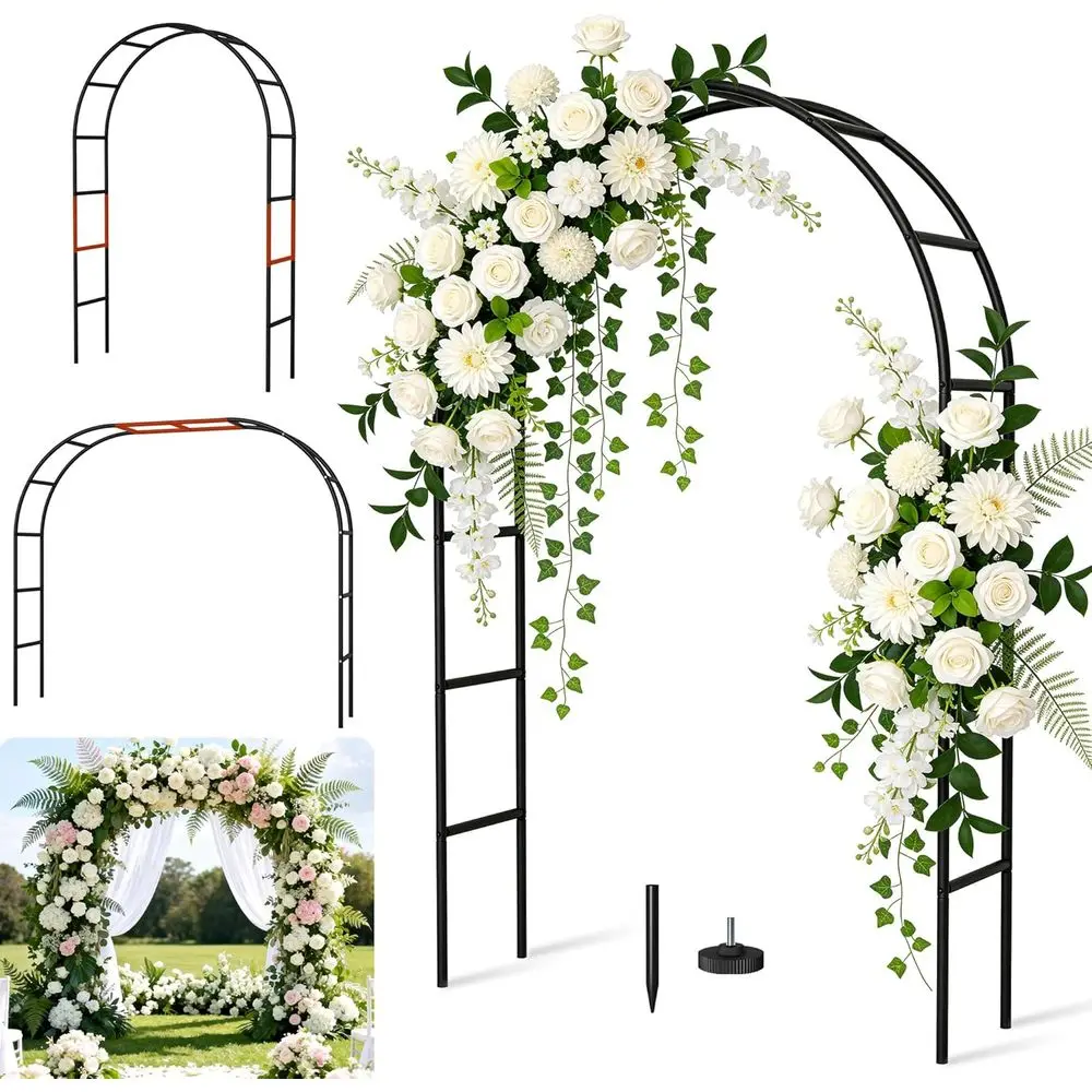 

Thickened Rustproo Garden Arch Metal Trellis or ClimPlants Outdoor, Wedding Arch Garden Arbor e Archway 4.9 x8.1 or 5.5 x7.9t lo