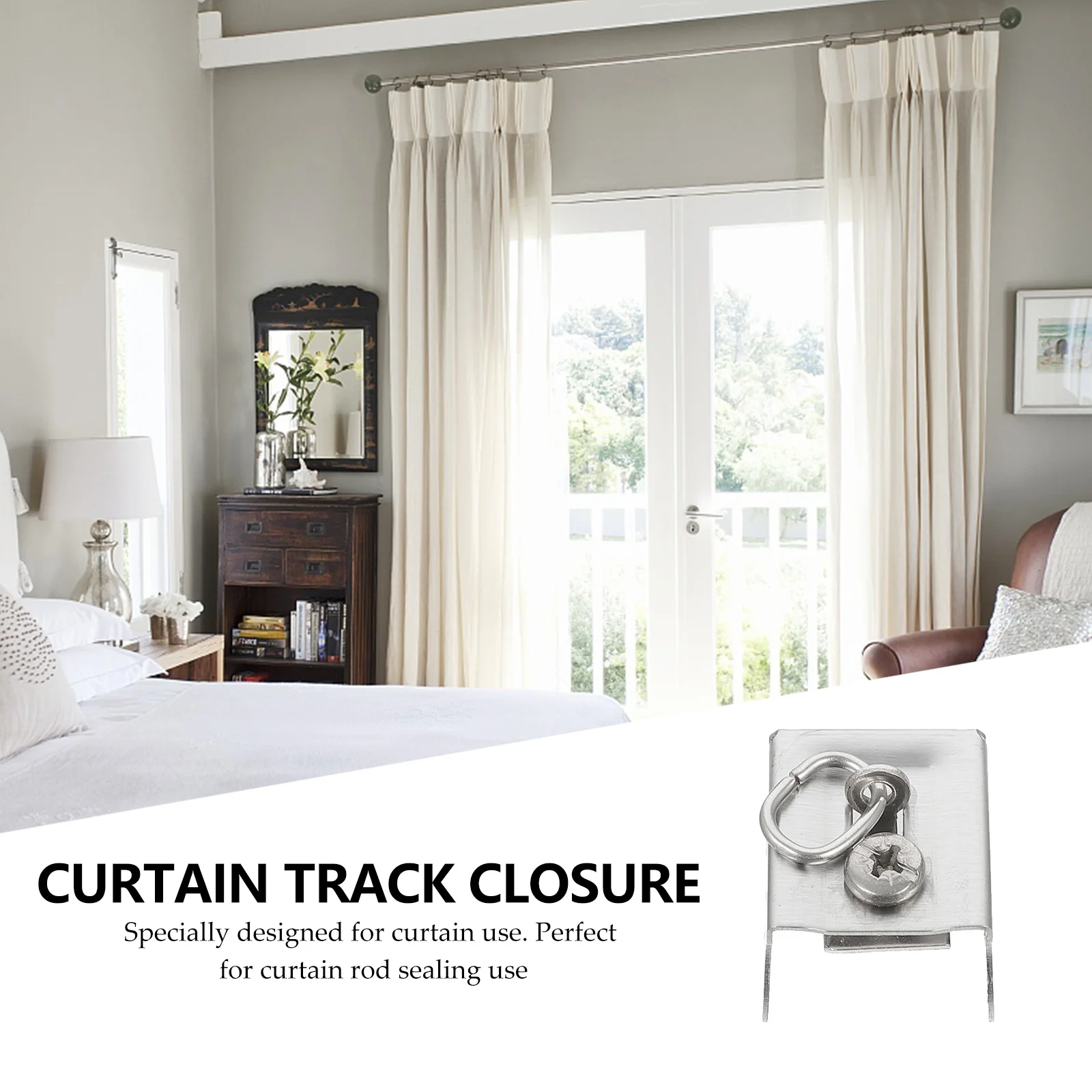 

20Pcs Premium Stainless Steel Curtain Rod End Sealer Rustproof Drapery Rail Finials Strong Firm Fit Sealing Plug for Window