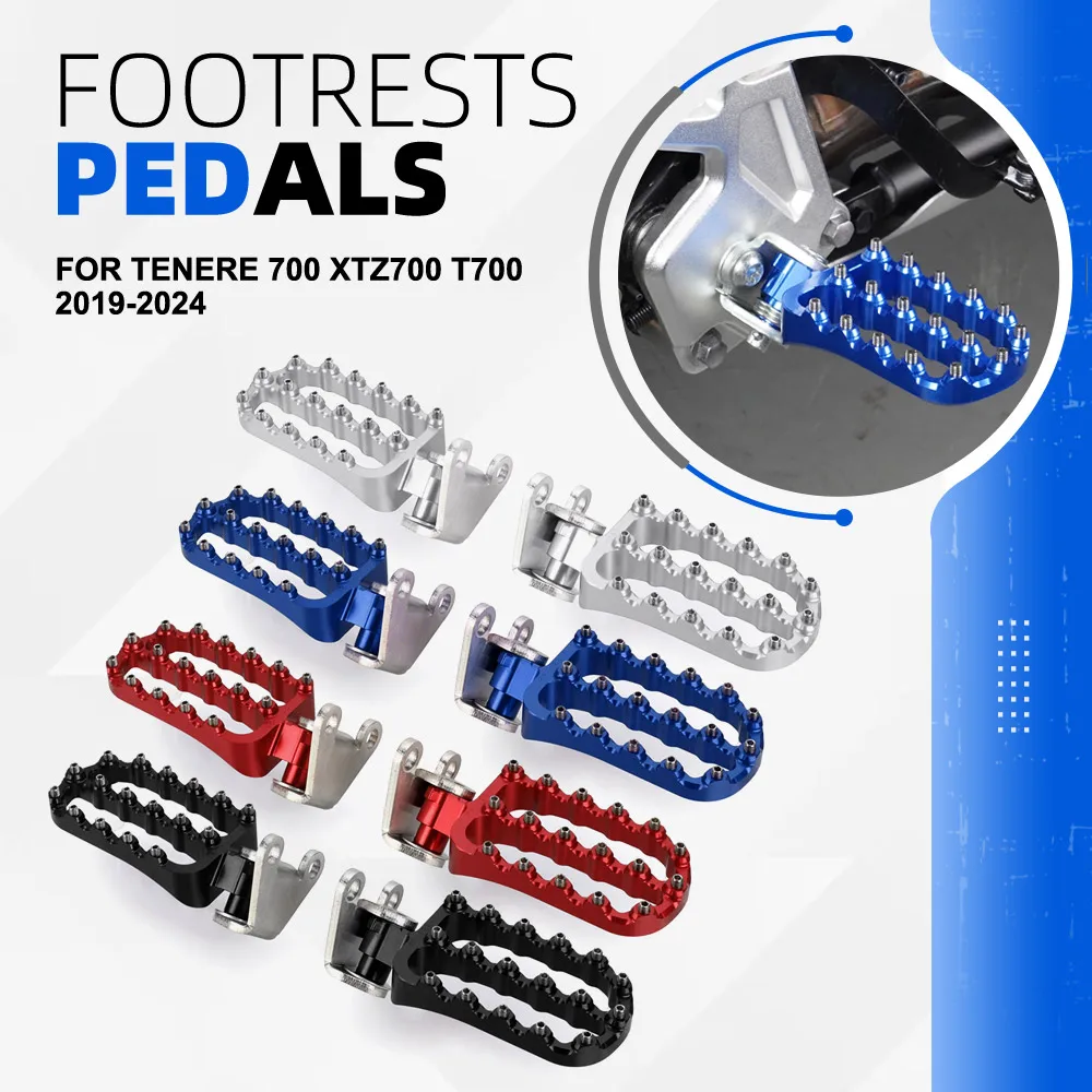 2025 Tenere 700 World Raid Motor Enlarged FootRest Wide Fat Foot Pegs Pedals For Yamaha Tenere 700 XTZ700 T700 2019-2024 2023