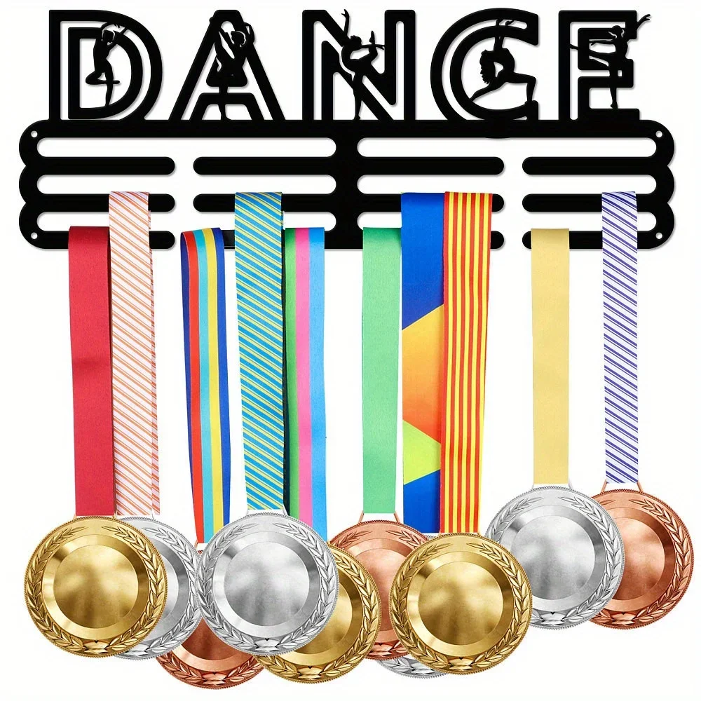 CIFBUY Dance Medal Hanger Metal Wall Art Iron Sculpture Rustproof Waterproof Indoor Outdoor Gym Home Display Rack Decor Gift