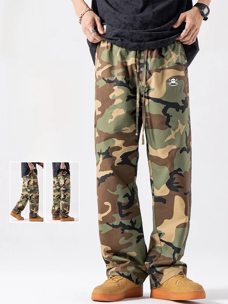 

Мужские повседневные спортивные брюки Paul Frank 2025: широкие, прямого кроя, длинные, универсальные, удобные, хлопковые, молодежные, модные