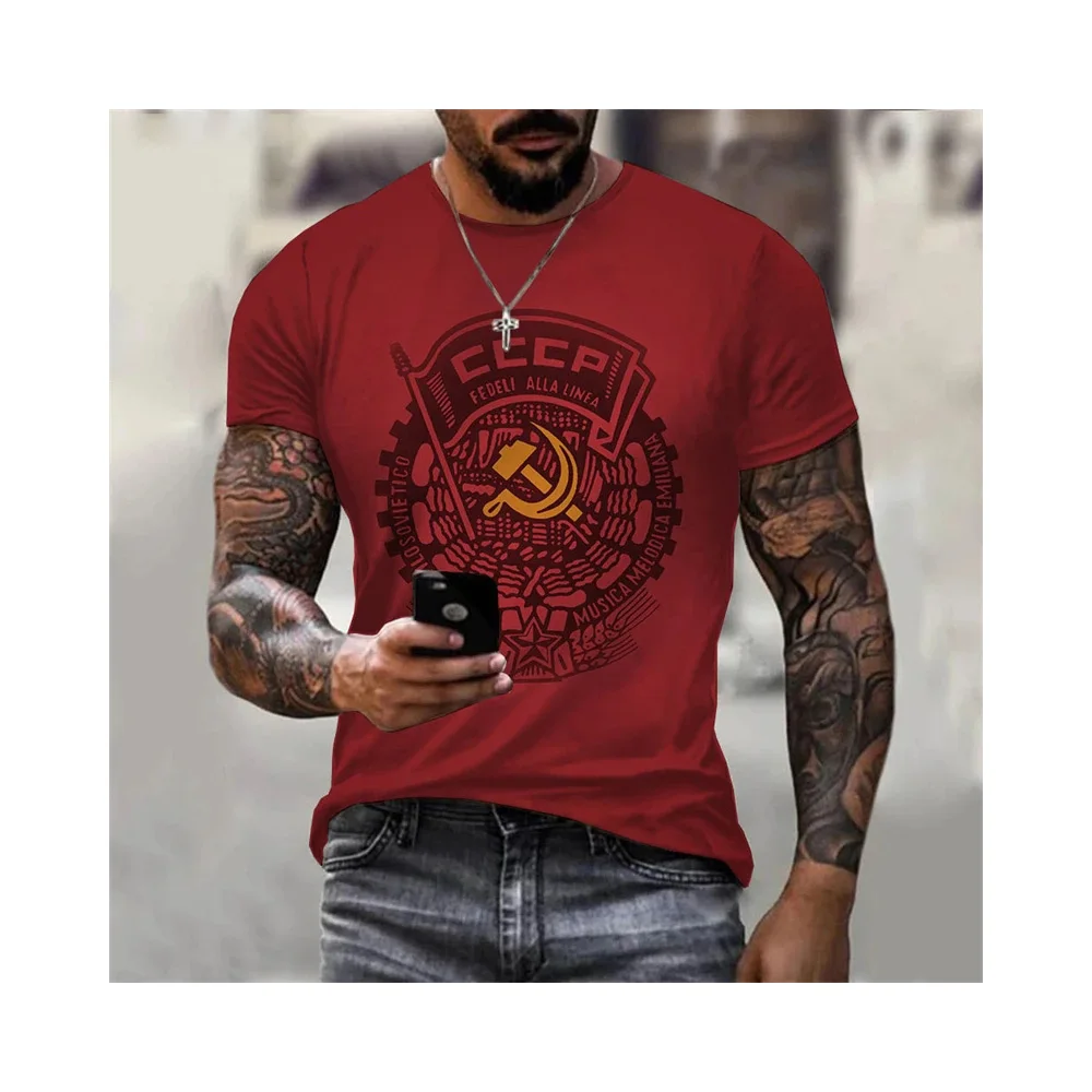 

Россия CCCP Футболки с 3D принтом для мужчин Женская одежда СССР Советский Союз Мужская футболка с коротким рукавом Москва Мужские футболки Топы большого размера