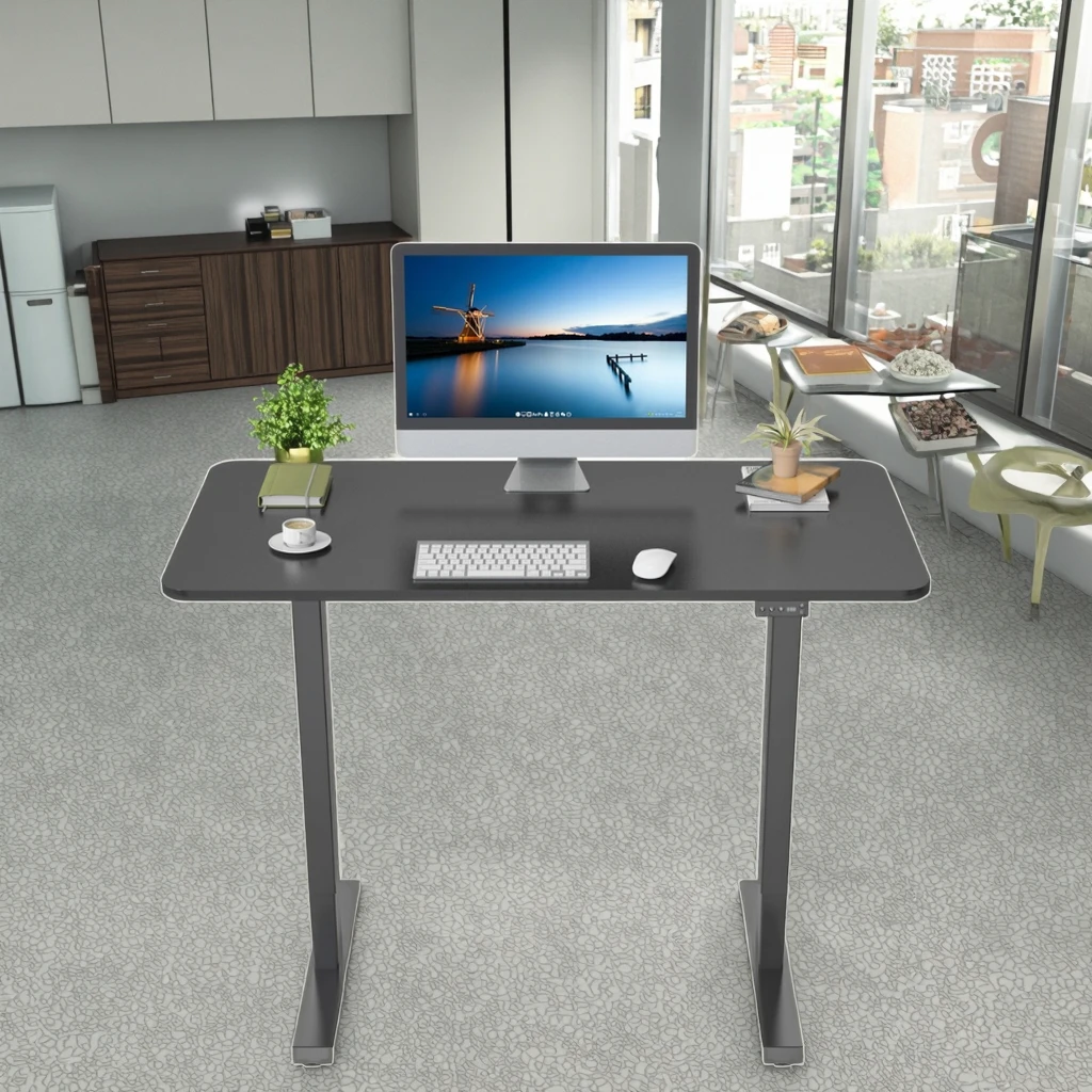 Single Motor Electric Modern Sit-Stand Desk Height Adjustable Metal Work Base for Office or Bedroom Furniture