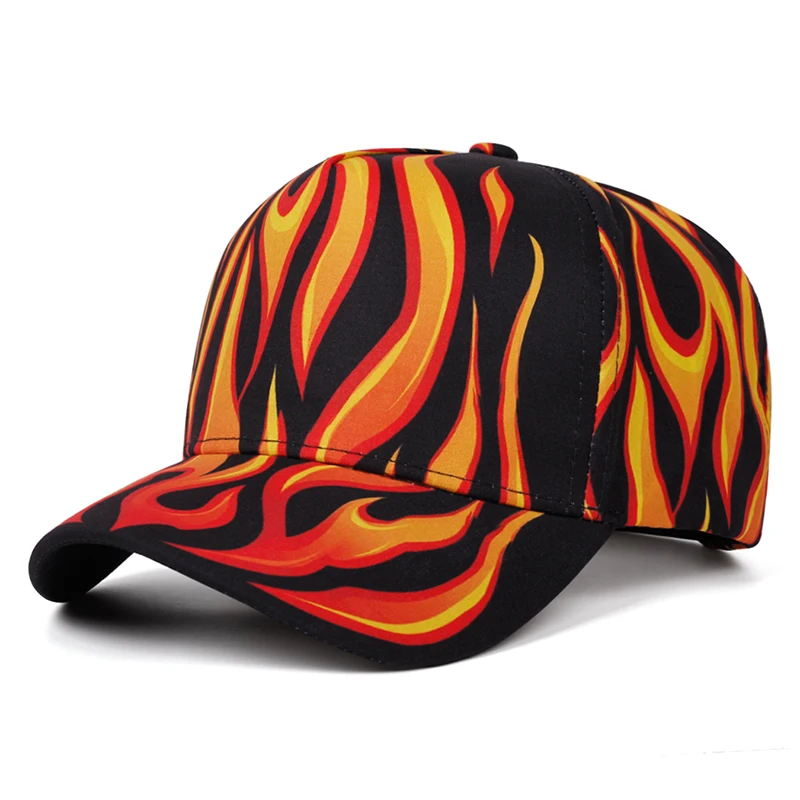 2026 Fashion Creative New Baseball Hat Flame Flower Printed Hip Hop Skateboard Hat Outdoor Daily Decoration Sunshade Hat Unisex
