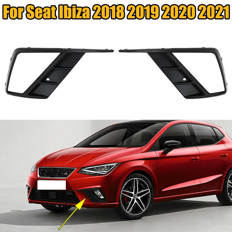 

6F0853665C Matte Black Front Bumper Fog Lamp Light Grille Cover Fog Light Cover For Seat Ibiza 2018 2019 2020 2021