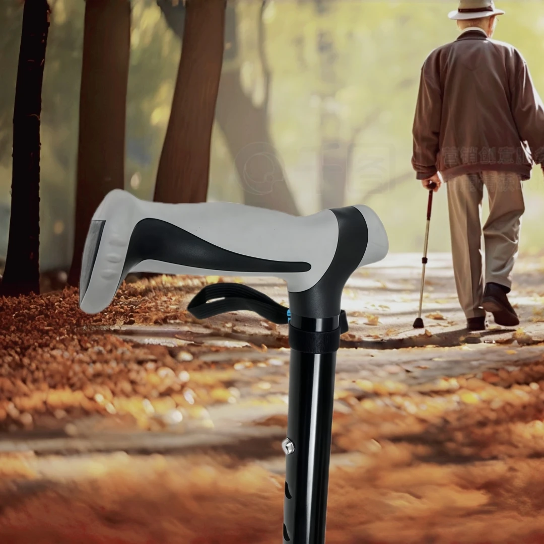 Picture 7: Folding Durable Cane Retractable Crutch Telescopic Walking Stick Foldable Portable Canes Professional Design Lightweight