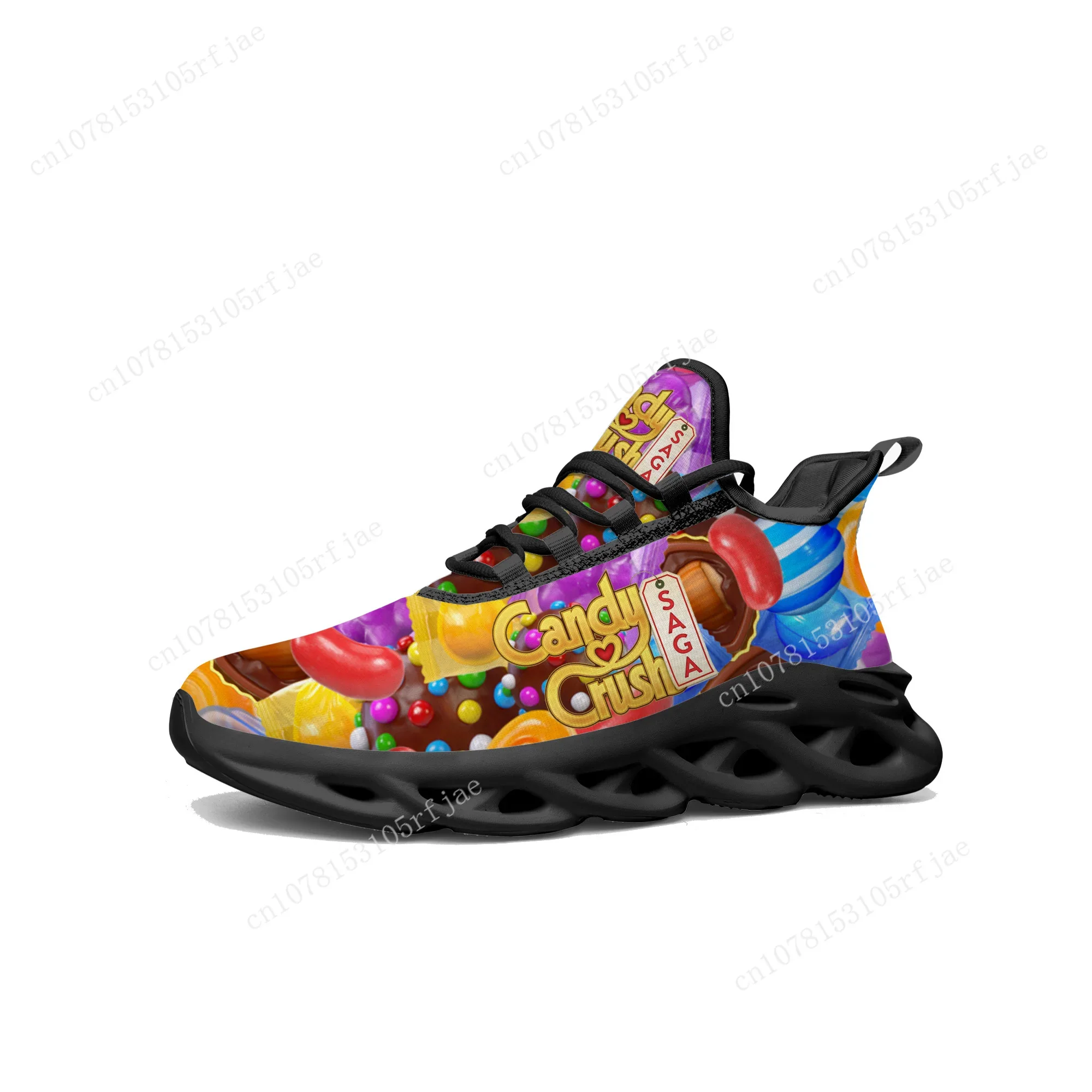 

Candy Crush Saga Flats Sneakers Cartoon Game Mens Womens Teenager Sports Running Shoes High Quality Tailor Made Lace Up Shoes