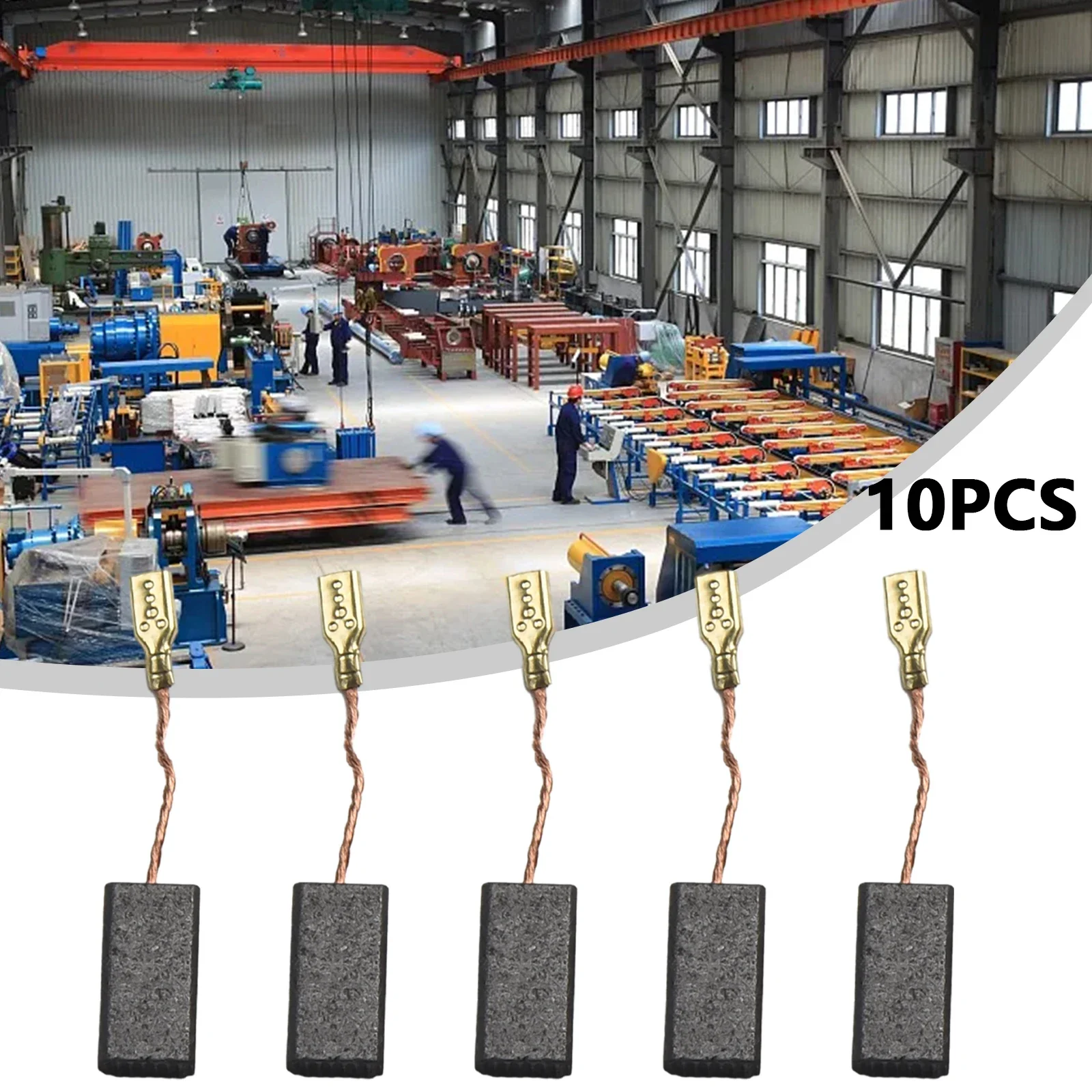 10pcs Carbon Brush For Power Tools & Motors Electric Hammer Drill Graphite Brush Cutting Polishing Machine Accessories