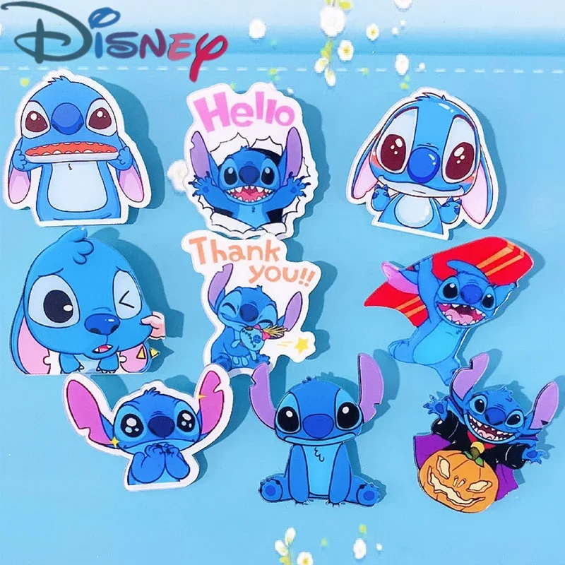 

9PCS Disney Cute Stitch Lapel Pin Creative Acrylic Brooches Children's Badge Cartoon Backpack Bag Decoration for Girls Friends