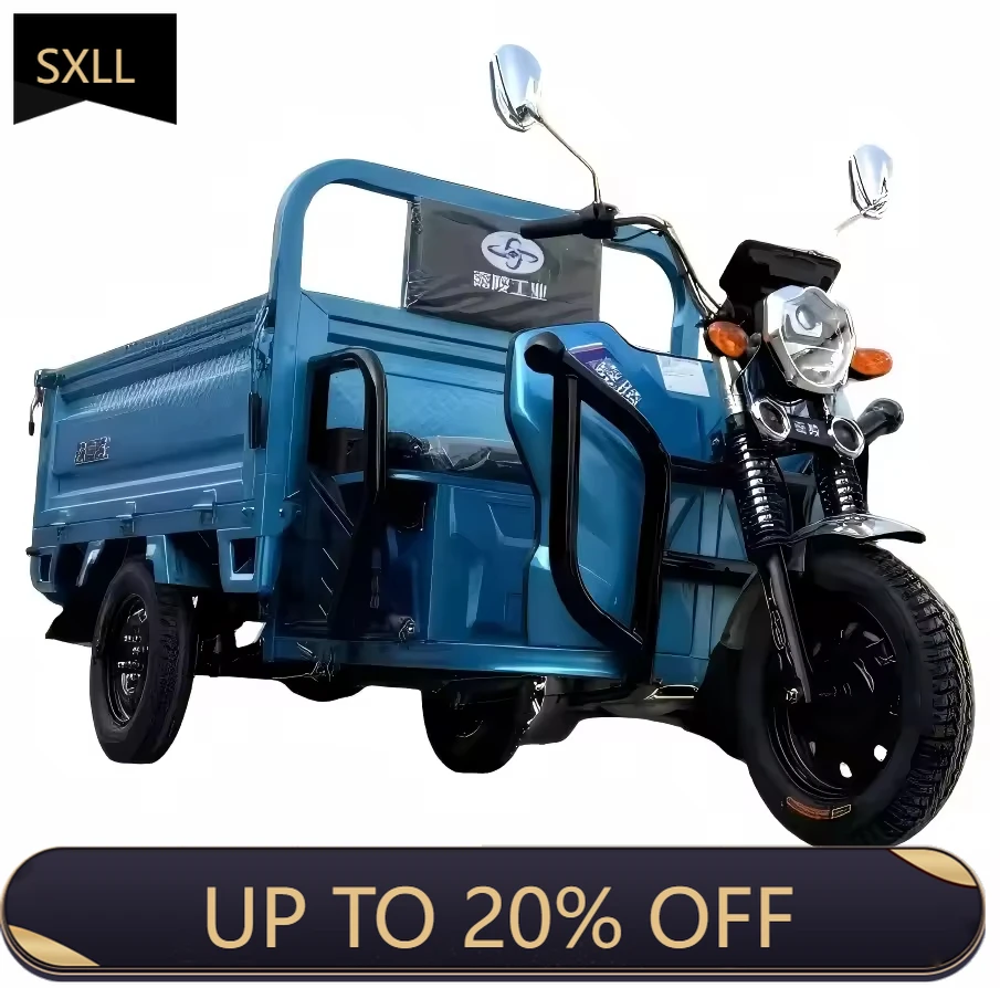 

SXLL Factory heavy duty 60V 1000W open blue 1.6m electric tricycle with a cargo capacity of 800 kg, a speed of 30-50 km/h, and a
