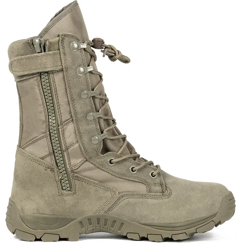 Outdoor combat boots 2025 summer autumn military enthusiast tactical boots side pull high top military training boots