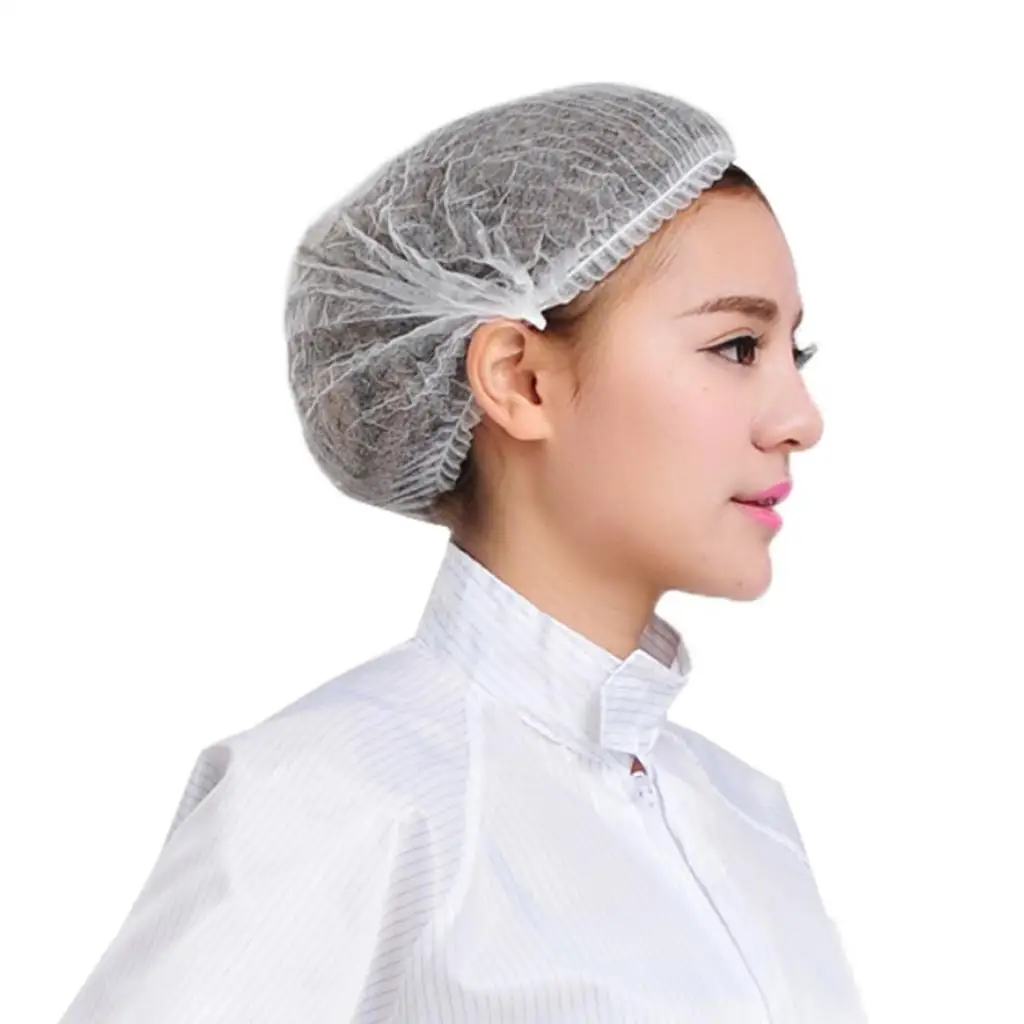 

50pcs/pack Disposable Hair Caps Nets Tanning Catering Cap Non-woven Elastic Stretch Disposable Hair Cap
