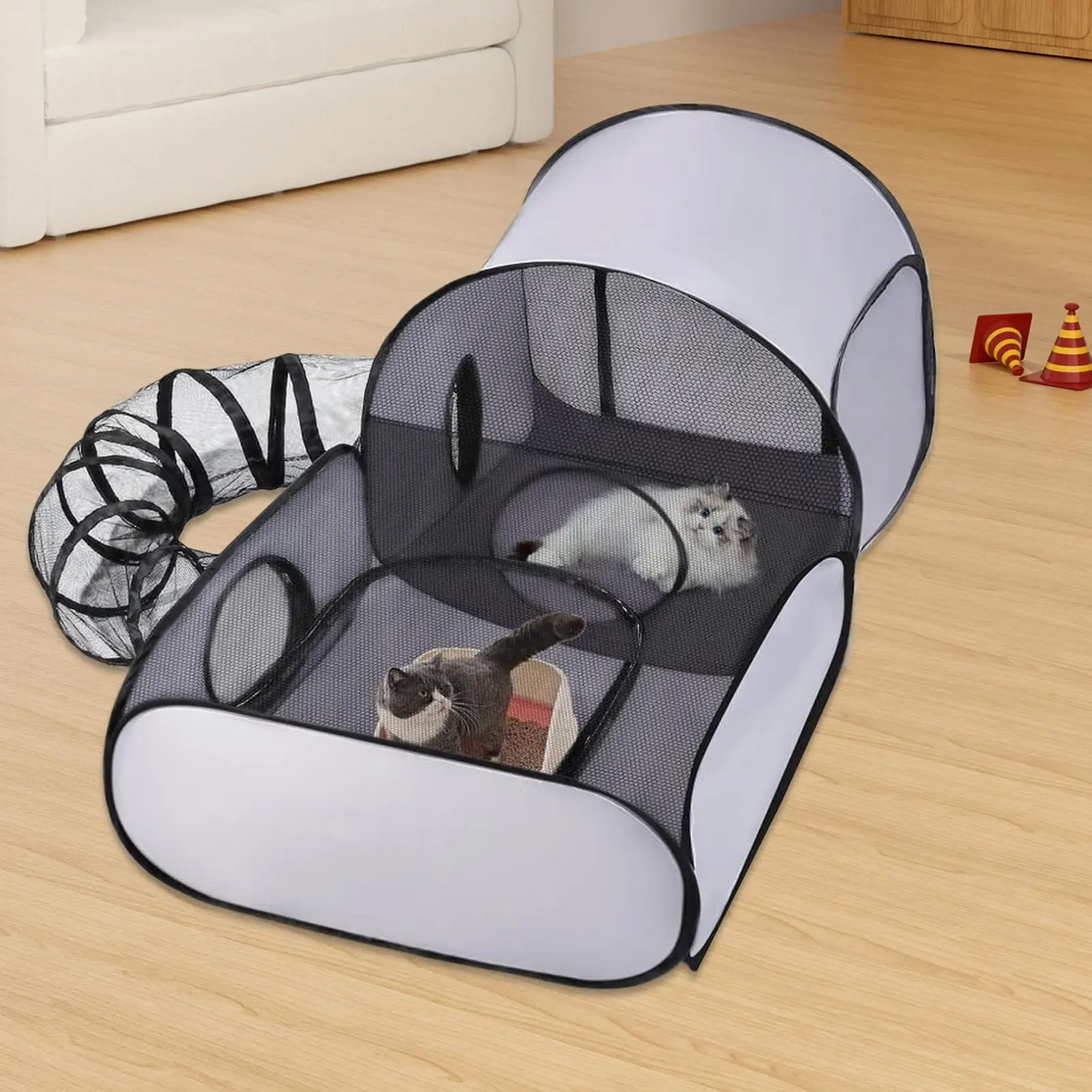 Cat Dog Playpens Cat House Tent Foldable Breathable Enclosure House Interactive Toys Exercise Playground For Kitten Puppy