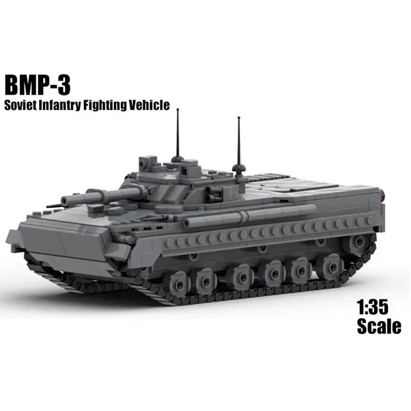 2024 New Building Blocks WW II Military Weapon Soviet Lnfantry Fighting Vehicle BMP-3 MBT Tank 1:35 DIY Model Puzzle Bricks Toy