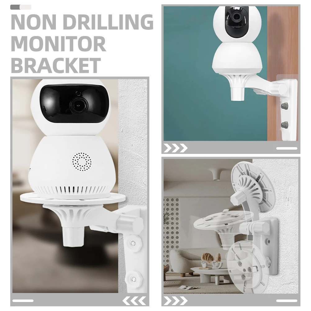 

Adjustable Camera Wall Bracket Mount Support Stand White Install No Drilling Sleek Design Compatible Various Monitoring