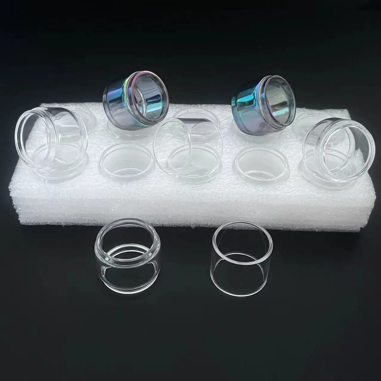 10PCS/5PCS Transparent Rainbow Bubble Fat Straight Replacement Glass Tube for Zeus X Zeus Dual Zeus Sub Ohm Zeus X Mesh Tank RTA