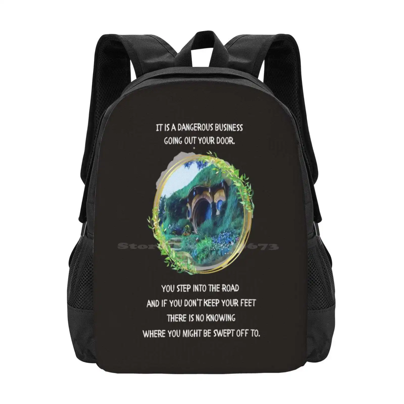 Going Out Your Door Hot Sale Schoolbag Backpack Fashion Bags Gandalf Frodo Fantasy Aragorn Smaug The Shire Middle Earth Wizard