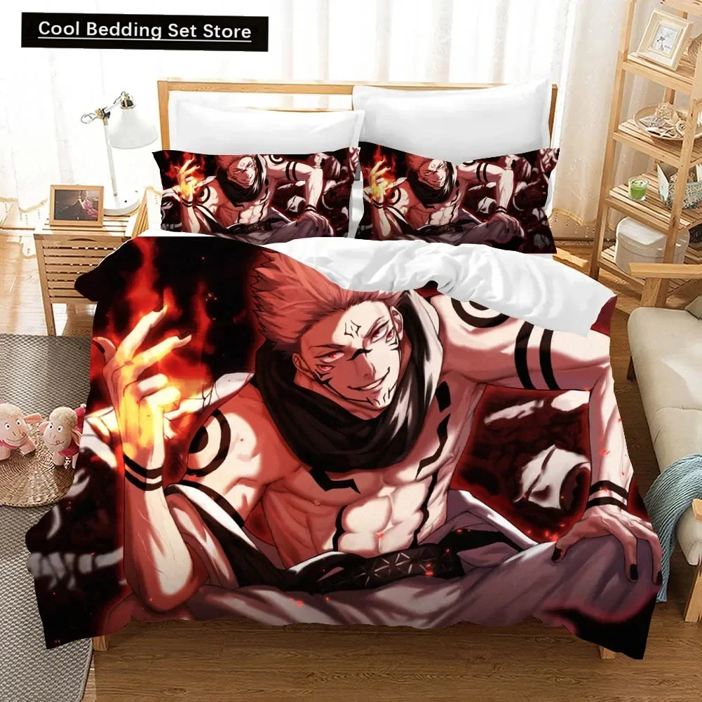 

Jujutsu Kaisen Duvet Cover Cool Bedding Set Japanese Famous Animation Set Special for Adults and Children's Room Decoration