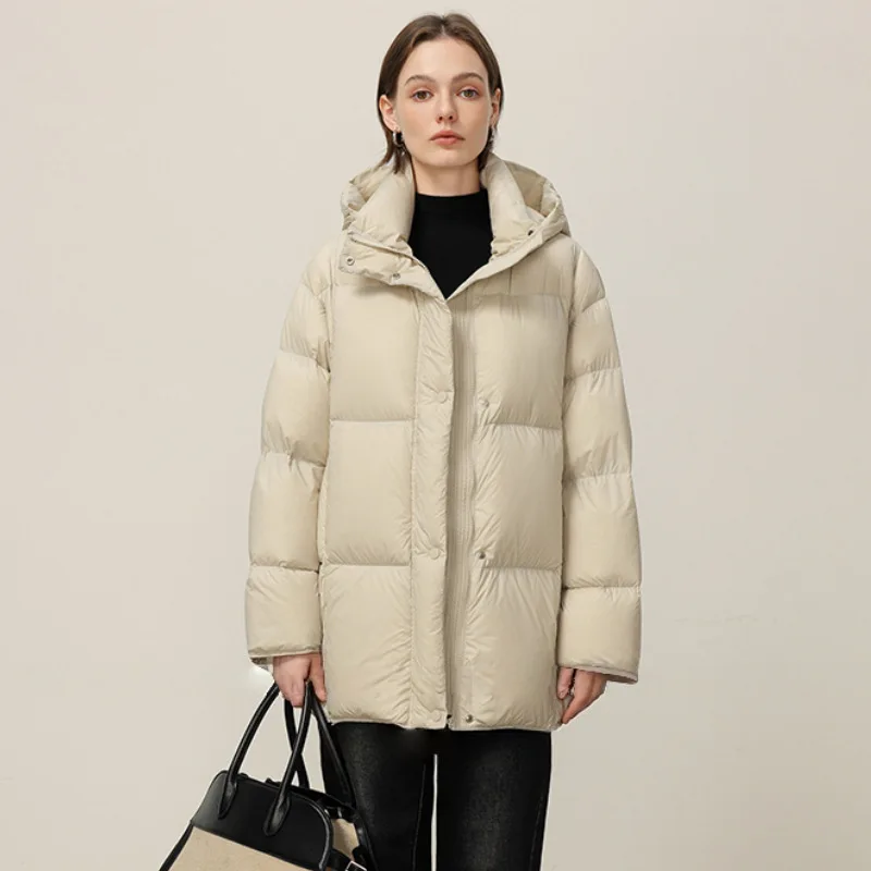 Manteau à Capuche en Coton pour Femme, Parka à Fermeture Éclair, Patchwork Chaud, Décontracté, Rembourré, Poches, Sweat Chic, Nouvelle Collection Automne Hiver