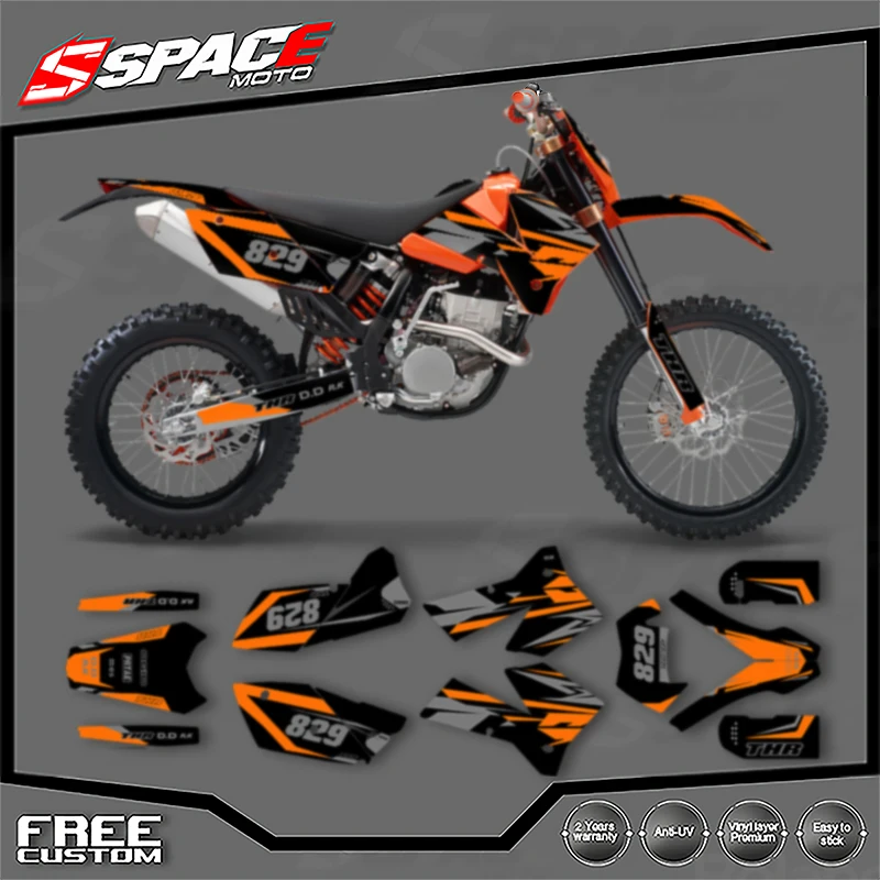 

SPACE индивидуальная мотоциклетная графическая фоновая наклейка для KTM 2005 2006 SXF 2006 2007 XCF 2005 2006 2007 EXC наклейки наборы наклеек 01