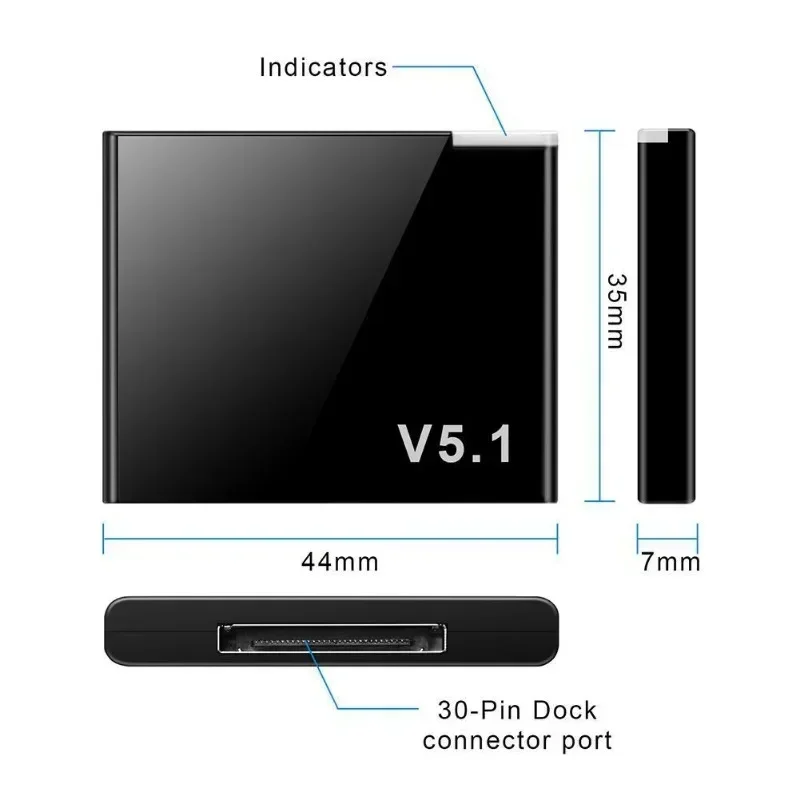 ForBose Sounddock II 2 IX 10 Portable Speaker Mini 30Pin Bluetooth 5.1 A2DP Music Receiver Wireless Stereo Audio 30 Pin Adapter