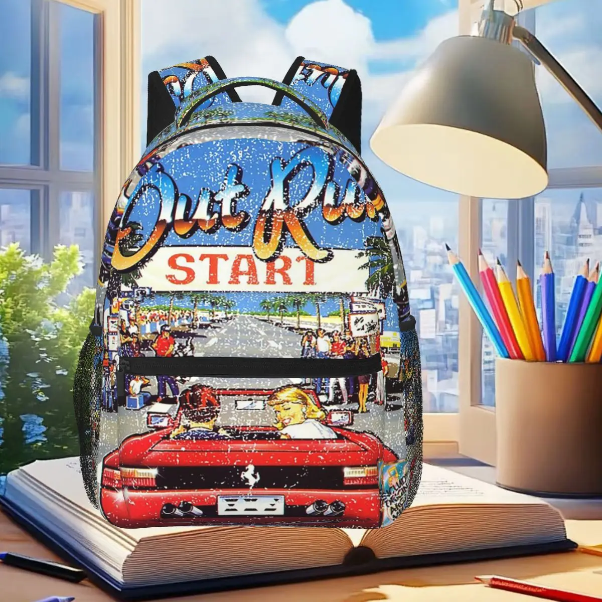 OutRun Game Box Cover Backpack Student Boys Girls BookBag Kids School Bag Laptop Shoulder Bags for Men Women