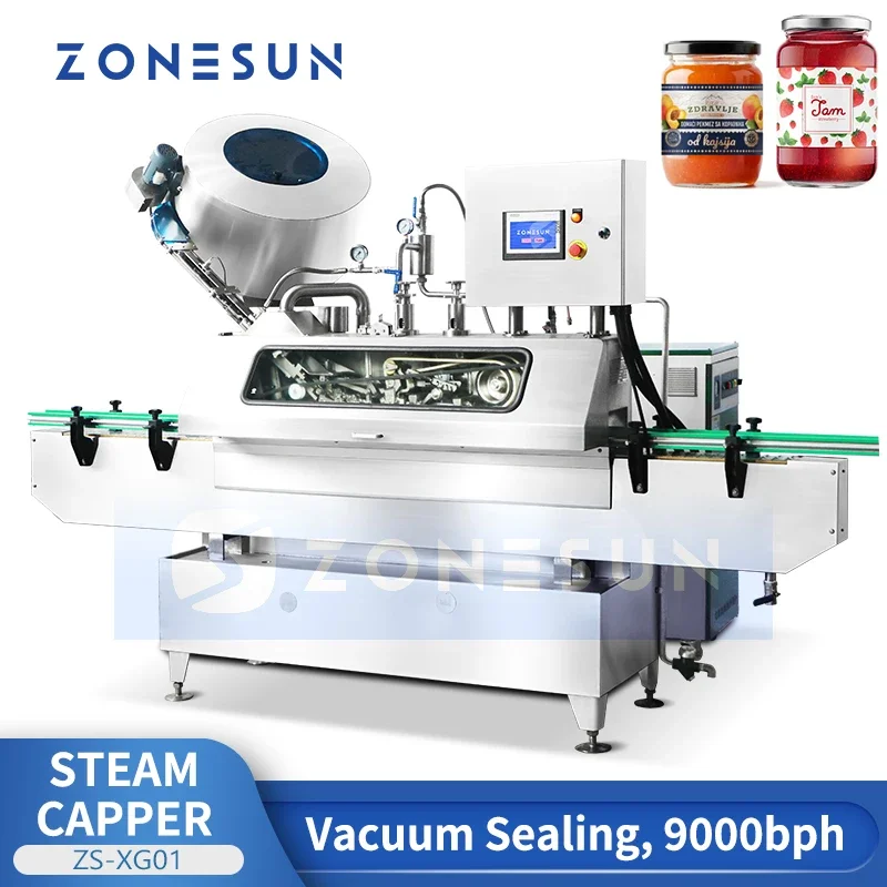 ZONESUN ZS-XG01 Twist Off Cap Steam Vacuum Capper Capping Machine Metal Lug Cap Sealing Machine