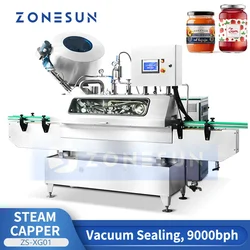 ZONESUN ZS-XG01 Twist Off Cap Steam Vacuum Capper Capping Machine Metal Lug Cap Sealing Machine