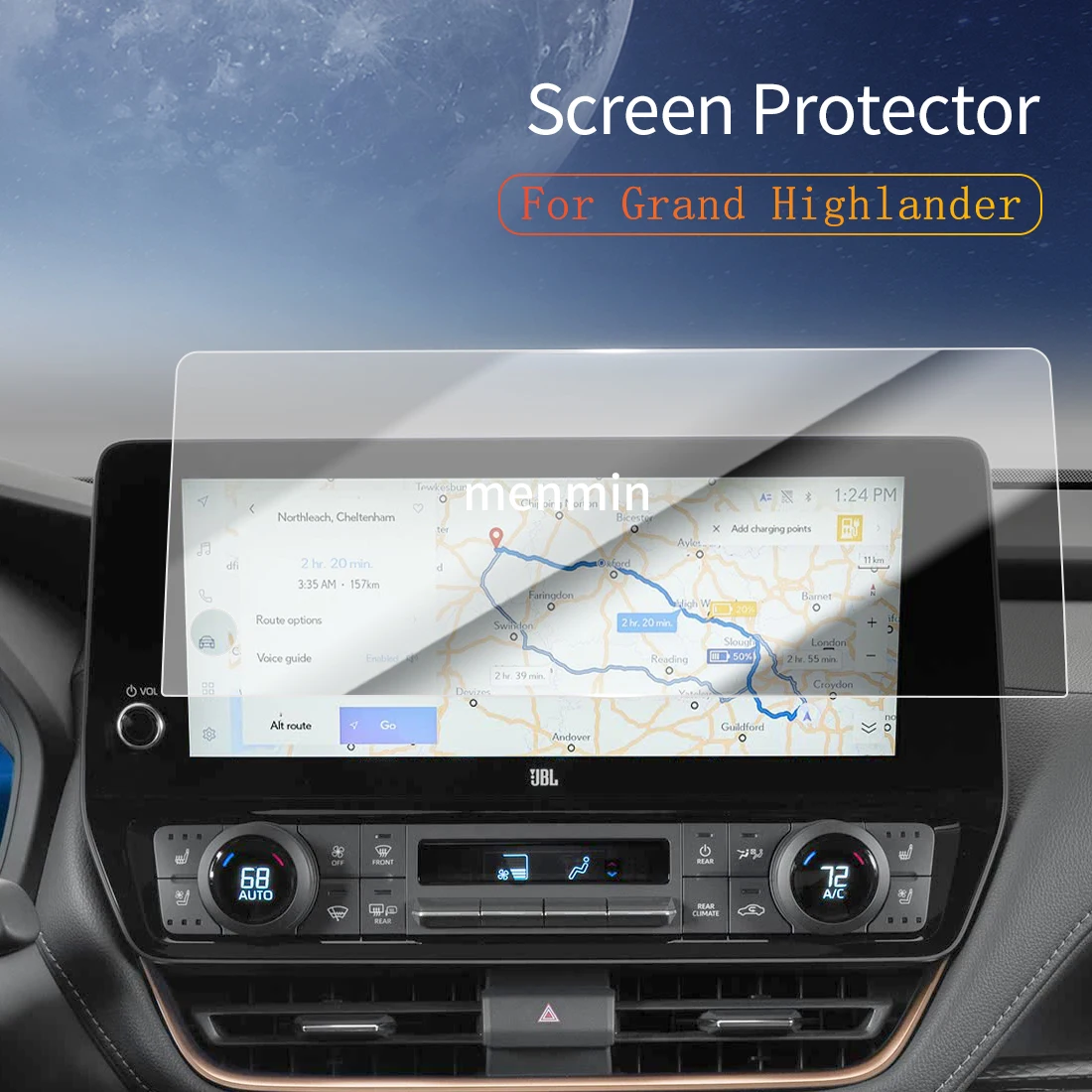 

Автомобильные наклейки Dash Carplay, зеркало, защитная пленка для экрана, дисплей, закаленное стекло, защитная пленка для автомобиля 24 Toyota Grand Highlander