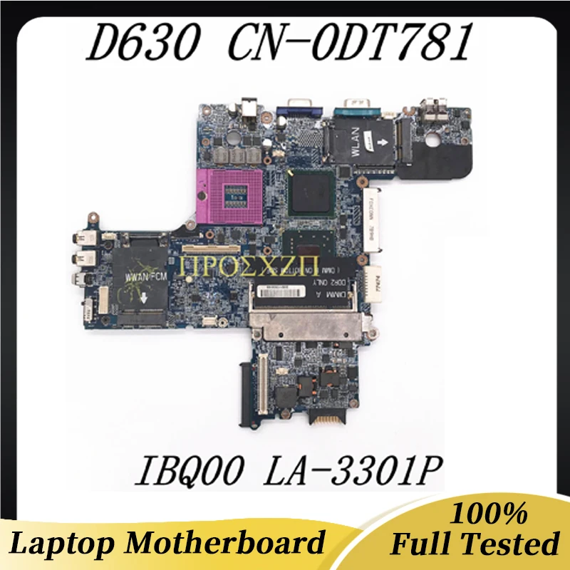 

CN-0DT781 0DT781 DT781 Mainboard For Dell Latitude D630 Notebook Laptop Motherboard IBQ00 LA-3301P GM965 DDR2 100% Full Tested