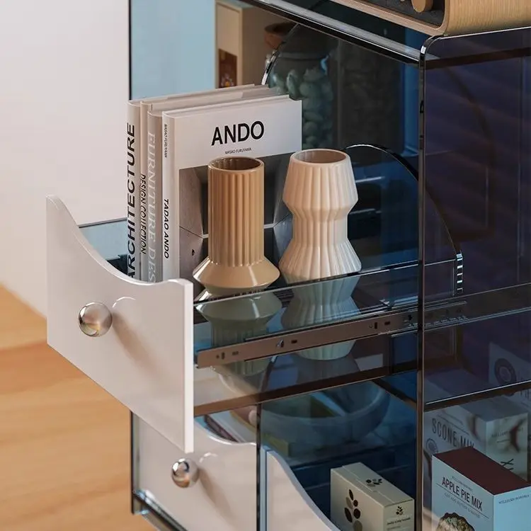 خزانة عرض فرنسية عتيقة، خزانة تخزين مدخل غرفة المعيشة، ديكور أشتات الحائط المنزلية، خزانة عمودية صغيرة #2